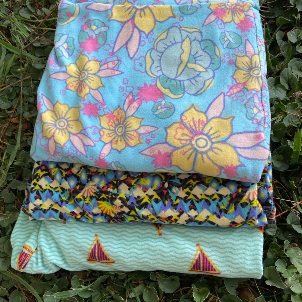 Floral and Geometric Patterned St of LuLaRoe Leggings